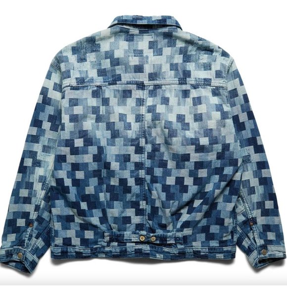 Dr. Collectors 2020 Jacquard Denim Patched Jacket Size XS Y2K - Picture 2 of 8